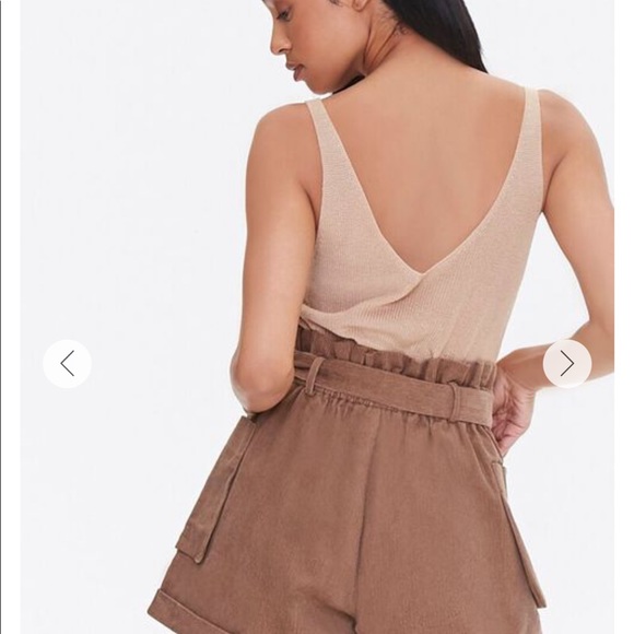 Cuffed paper bag style shorts NWT - Picture 2 of 2